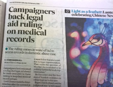 The Scotsman - Campaigners back legal aid ruling on medical records